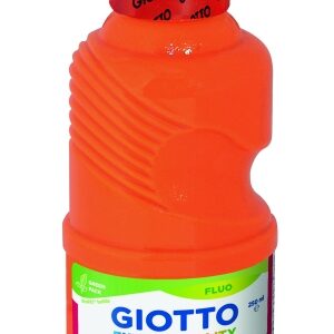 giotto extra quality fluo tempera 250ml lispa para el uso botella bio pet color naranja fluorescente