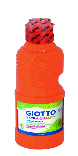 giotto extra quality fluo tempera 250ml lispa para el uso botella bio pet color naranja fluorescente
