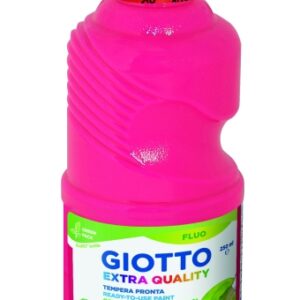 giotto extra quality fluo tempera 250ml lispa para el uso botella bio pet color rosa fluorescente