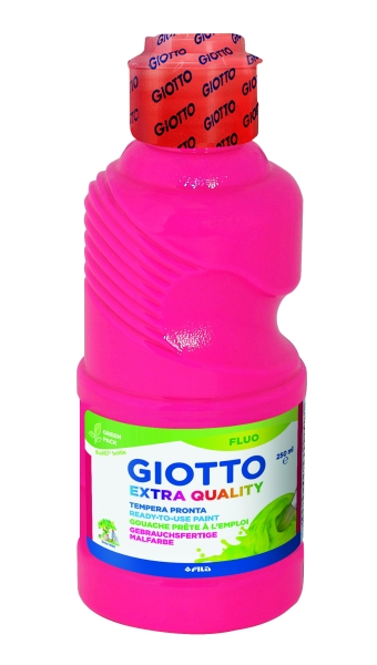 giotto extra quality fluo tempera 250ml lispa para el uso botella bio pet color rosa fluorescente