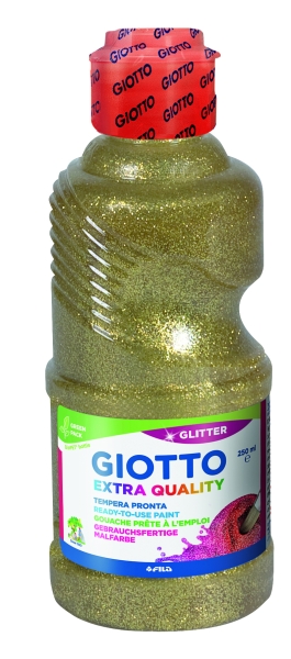 giotto extra quality glitter tempera 250ml lispa para el uso botella bio pet color oro