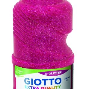 giotto extra quality glitter tempera 250ml lispa para el uso botella bio pet color magenta