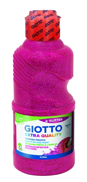giotto extra quality glitter tempera 250ml lispa para el uso botella bio pet color magenta