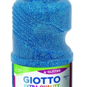 giotto extra quality glitter tempera 250ml lispa para el uso botella bio pet color cyan