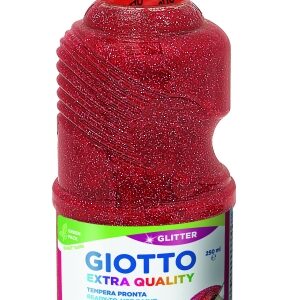 giotto extra quality glitter tempera 250ml lispa para el uso botella bio pet color rojo