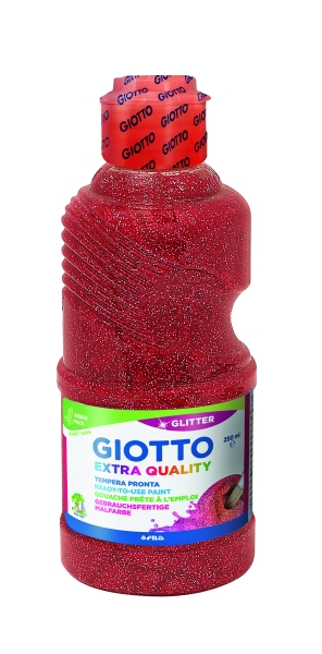 giotto extra quality glitter tempera 250ml lispa para el uso botella bio pet color rojo