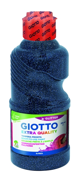 giotto extra quality glitter tempera 250ml lispa para el uso botella bio pet color azul oscuro