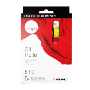 daler rowney simply pack de 6 pinturas al oleo tubos de aluminio 12ml colores surtidos