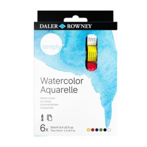 daler rowney simply pack de 6 acuarelas 12ml colores surtidos