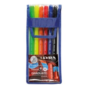 lyra graduate pack de 6 fineliners rotulador de punta sintetica punta fina estuche 6 unidades colores surtidos