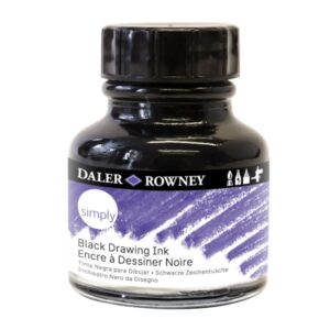 daler rowney simply tinta acrilica botella de cristal con pipeta 29.5ml color negro