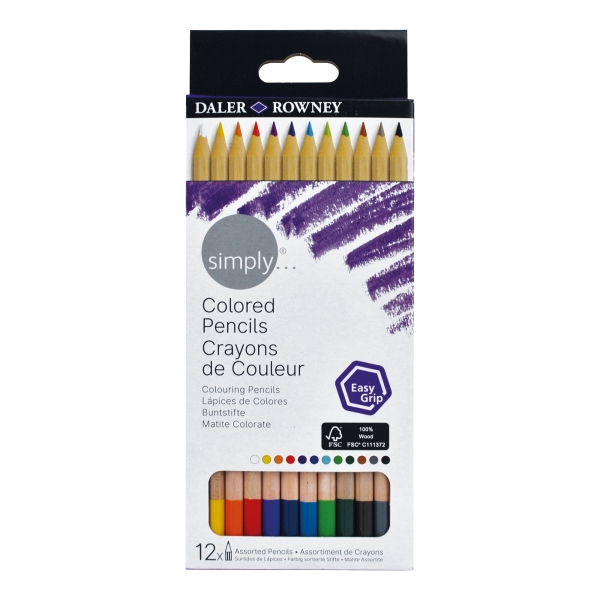 daler rowney simply pack de 12 lapices colores colores surtidos