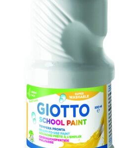 giotto school paint tempera 500ml lista para el uso super lavable botella bio pet color blanco