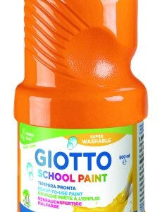 giotto school paint tempera 500ml lista para el uso super lavable botella bio pet color naranja