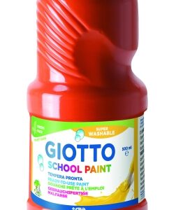 giotto school paint tempera 500ml lista para el uso super lavable botella bio pet color rojo escarlata