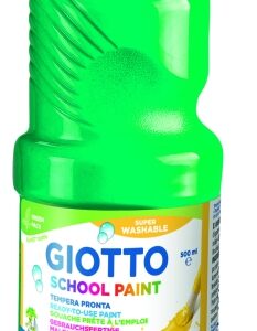 giotto school paint tempera 500ml lista para el uso super lavable botella bio pet color verde