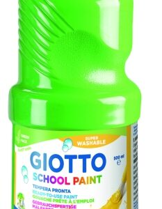 giotto school paint tempera 500ml lista para el uso super lavable botella bio pet color verde esmeralda