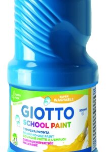 giotto school paint tempera 500ml lista para el uso super lavable botella bio pet color cyan