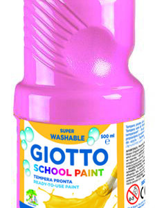 giotto school paint tempera 500ml lista para el uso super lavable botella bio pet color rosa claro