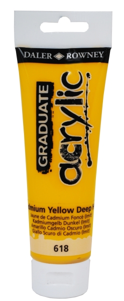 daler rowney graduate pintura acrilica tubo de plastico 120ml color amarillo de cadmio profundo