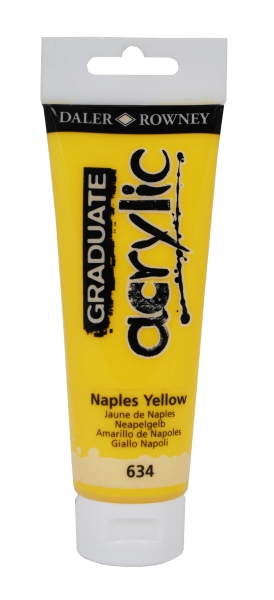 daler rowney graduate pintura acrilica tubo de plastico 120ml color amarillo de napoles