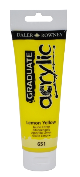 daler rowney graduate pintura acrilica tubo de plastico 120ml color amarillo limon