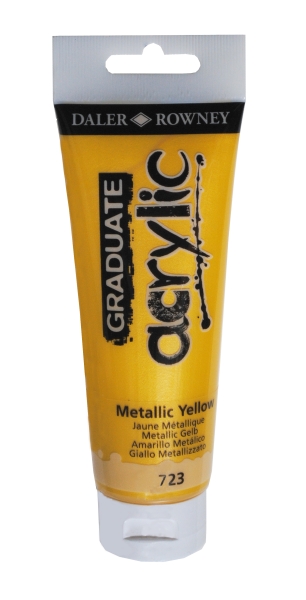 daler rowney graduate pintura acrilica tubo de plastico 120ml color amarillo metalico