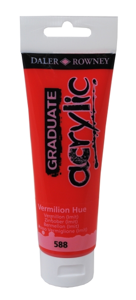 daler rowney graduate pintura acrilica tubo de plastico 120ml color bermellon