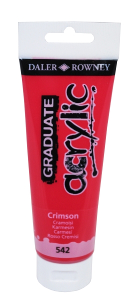 daler rowney graduate pintura acrilica tubo de plastico 120ml color carmesi