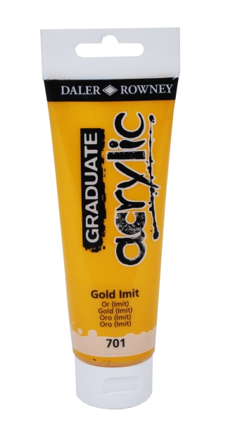 daler rowney graduate pintura acrilica tubo de plastico 120ml color imitacion oro