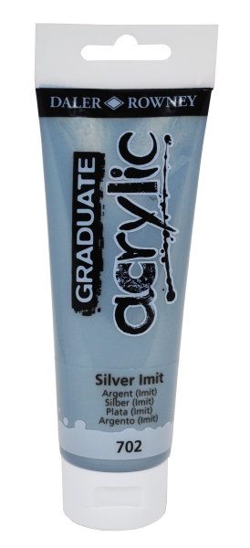 daler rowney graduate pintura acrilica tubo de plastico 120ml color imitacion plata