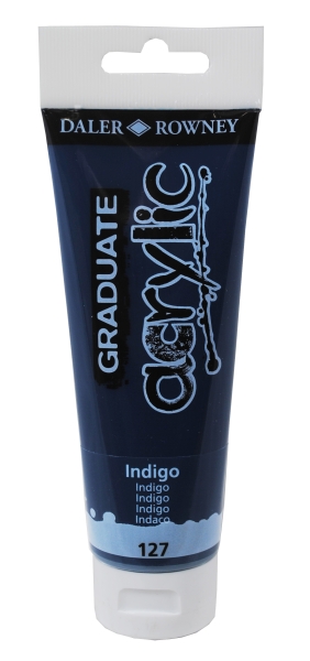 daler rowney graduate pintura acrilica tubo de plastico 120ml color indigo