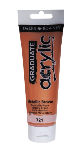 daler rowney graduate pintura acrilica tubo de plastico 120ml color marron metalico