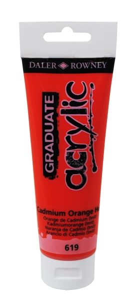 daler rowney graduate pintura acrilica tubo de plastico 120ml color naranja de cadmio