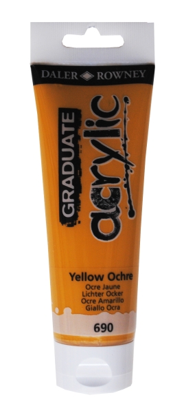 daler rowney graduate pintura acrilica tubo de plastico 120ml color ocre amarillo