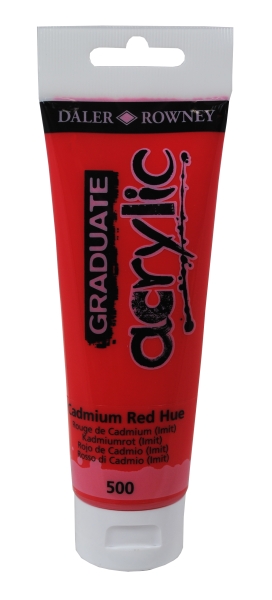 daler rowney graduate pintura acrilica tubo de plastico 120ml color rojo de cadmio