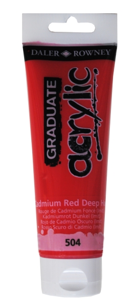 daler rowney graduate pintura acrilica tubo de plastico 120ml color rojo de cadmio profundo