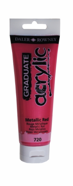 daler rowney graduate pintura acrilica tubo de plastico 120ml color rojo metalico