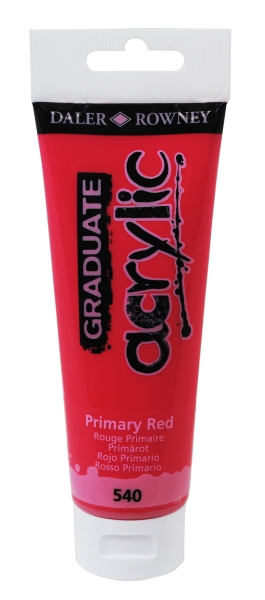 daler rowney graduate pintura acrilica tubo de plastico 120ml color rojo primario