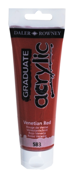 daler rowney graduate pintura acrilica tubo de plastico 120ml color rojo veneciano