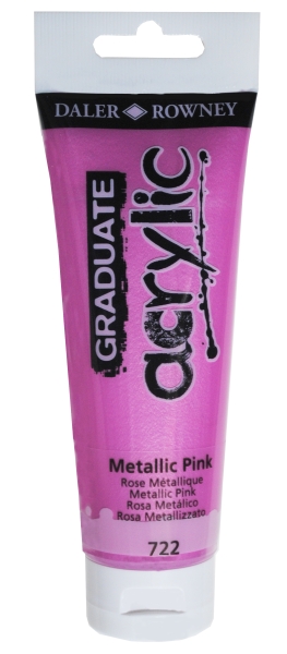 daler rowney graduate pintura acrilica tubo de plastico 120ml color rosa metalico
