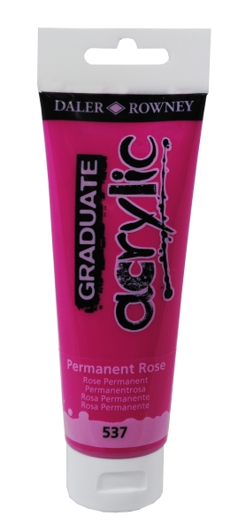 daler rowney graduate pintura acrilica tubo de plastico 120ml color rosa permanente