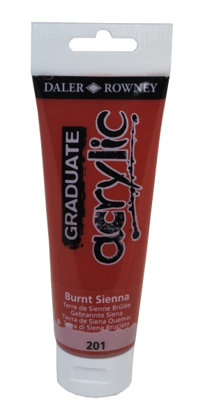daler rowney graduate pintura acrilica tubo de plastico 120ml color siena quemada