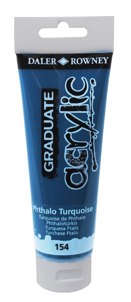 daler rowney graduate pintura acrilica tubo de plastico 120ml color turquesa ftalo