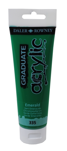 daler rowney graduate pintura acrilica tubo de plastico 120ml color verde esmeralda