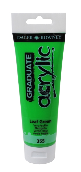 daler rowney graduate pintura acrilica tubo de plastico 120ml color verde hoja