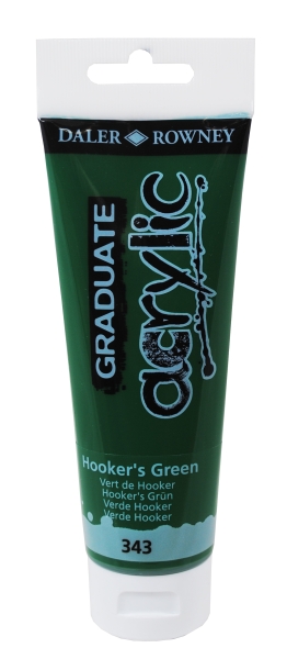 daler rowney graduate pintura acrilica tubo de plastico 120ml color verde hooker
