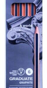 lyra graduate artistic pack de 6 lapices de grafito graduaciones surtidas color negro