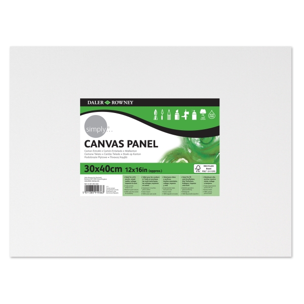 daler rowney simply carton entelado 250g 30x40cm imprimacion triple grano medio 100% algodon sin acido 250g color blanco
