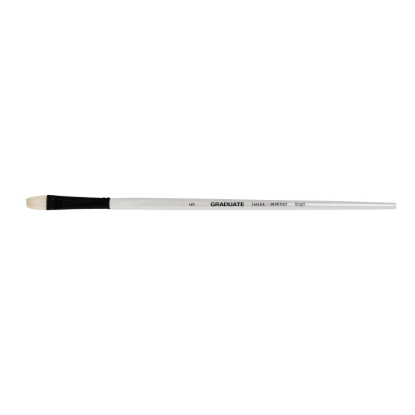 daler rowney graduate pincel para oleo pelo de cerda natural mango largo bright n°6
